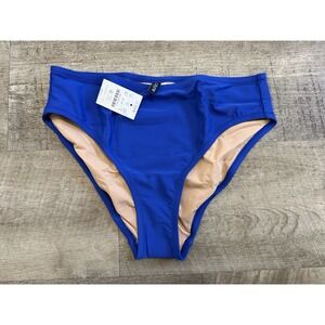 J Crew Mid-Rise Bikini Bottom Swim Suit Bottoms Blue Size Small NWT